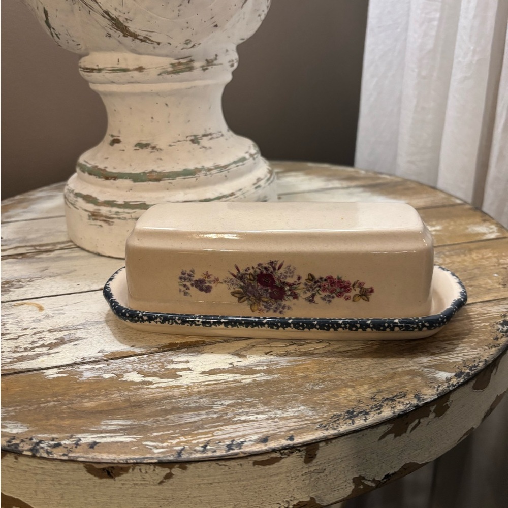 Floral Ceramic Butter Dish